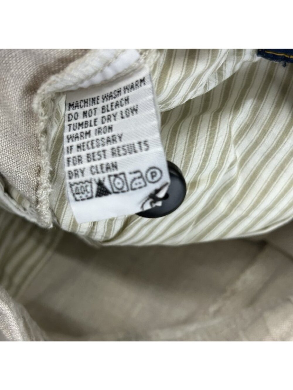 Tommy Bahama Pants Loose Cargo Beach Men’s XL 100% Linen Lounge Y2K Baggy Beige - Picture 8 of 14
